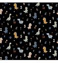 Poplin Dinozavri | črna | 100%CO