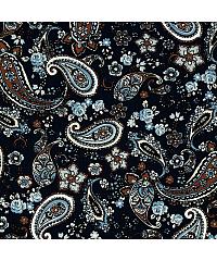 Verhees Viskozni poplin Cvetoči paisley | elastičen | temnomodra | 97%VI / 3%EL 06834.004
