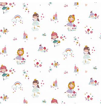 Poplin Princeska v vrtu | bela | 100%CO