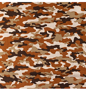 Poplin Kamuflaža | opečnata | 100%CO