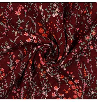 Viskoza lurex Gorski travnik | rdeča | 90%VI / 10%LRX