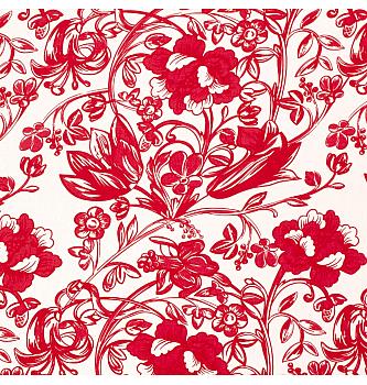 Viskozni poplin Baročno cvetje | rdeča | 100%VI
