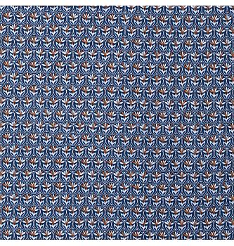 Poplin Mini cvetlice | temnomodra | 100%CO