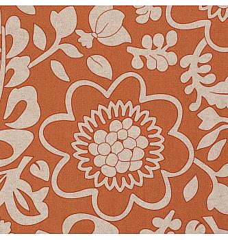 Viskoza z lanom Cvetoči obrisi | oranžna | 70%VI / 30%LI