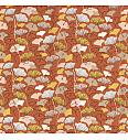 Viskozni poplin Ginko listi | oranžna | 100%VI