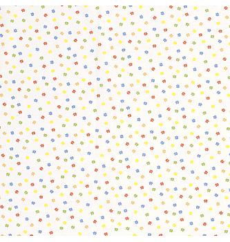 Poplin Pisani cvetki | bela | 100%CO