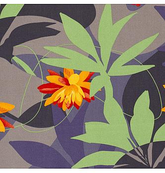 Viskozni keper Ognjeni cvetovi  | siva | 100%VI