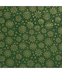 Nooteboom Poplin Zlate snežinke | metalik | zelena | 100%CO 20712.025