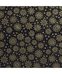 Nooteboom Poplin Zlate snežinke | metalik | modra | 100%CO 20712.008