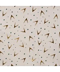 QT Poplin Zlati jelenčki | metalik | krem | 100%CO K26897.510