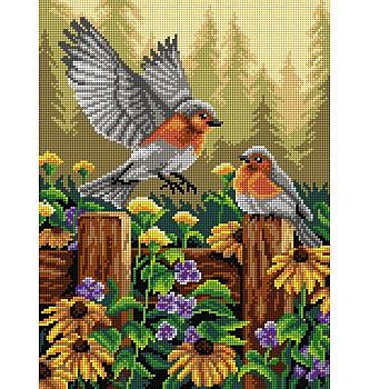 Gobelin Taščici na ograji | 30x40cm