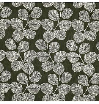 Poplin s premazom Listi | olivno zelena | 80%CO / 20%PC