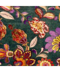 Nooteboom Žamet Orientalsko cvetje | temnozelena | digitalni tisk | 100%PL 01778.028