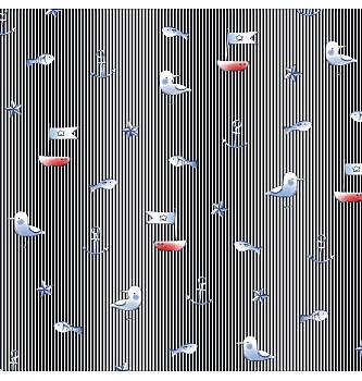 Poplin Morsko črtasto | digitalni tisk | temnomodra | 100%CO