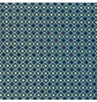 Poplin Ornament oriental | metalik | petrolej | 100%CO