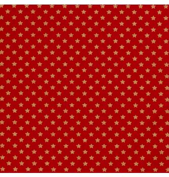 Poplin Božične zvezdice | metalik | rdeča | 100%CO