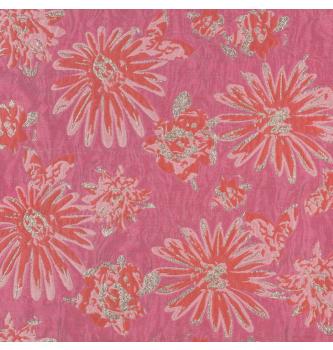 Žakard Gerbera | roza/oranžna | 80%PL / 20%LU