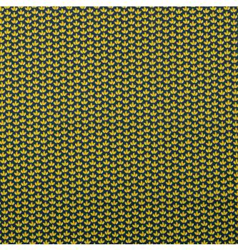 Poplin Geometrijski listki | modra/rumena | 100%CO