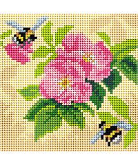 ORCHIDEA Gobelin Čmrlji in vrtnice | 15x15cm 3545D