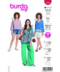 BURDA Kroj Preprosta bluza s širokimi rokavi 5776