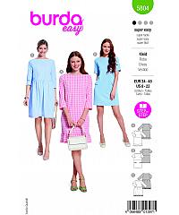 BURDA Kroj Preprosta obleka do kolen 5804