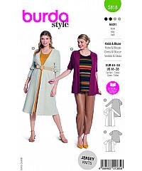 BURDA Kroj Obleka in bluza z videzom večplastnosti 5818