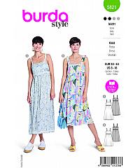 BURDA Kroj Nabrana obleka z naramnicami 5821