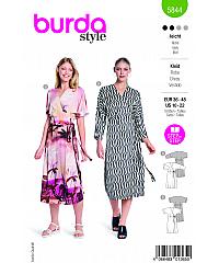 BURDA Kroj Obleka na preklop s kimono rokavi 5844