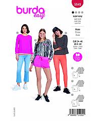 BURDA Kroj Bluza z igrivimi patentnimi zaključki 5849