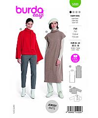 BURDA Kroj Puli obleka in pulover s šal ovratnikom 5880