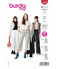 BURDA Kroj Športno elegantne hlače z vrvico v pasu 5960