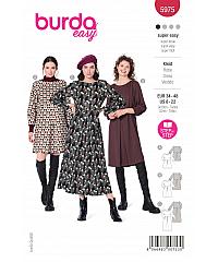 BURDA Kroj Obleka z globoko gubo v pasu 5975