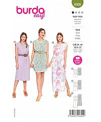 BURDA Kroj Preprosta poletna obleka z razdelilnimi šivi 6009