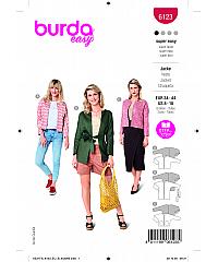 BURDA Kroj Preprosta jakna brez ovratnika 6123