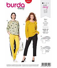 BURDA Kroj Pulover z raglan rokavi 6151