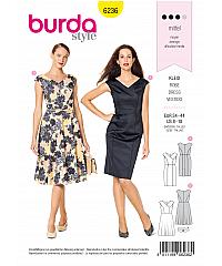 BURDA Kroj Elegantna obleka s prekrižanim V izrezom 6236