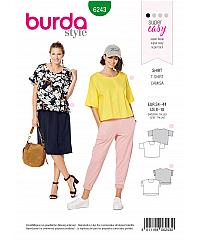 BURDA Kroj Široka bluza pravokotnega kroja 6243