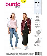 BURDA Kroj Kratka športna jakna z raglan rokavi 6478