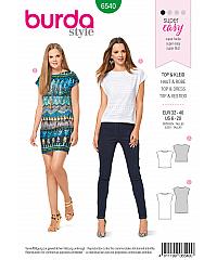 BURDA Kroj Enostavna obleka in top iz jerseya 6540