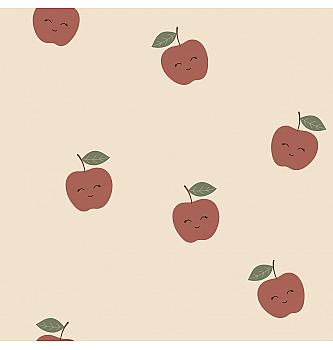 Prevešanka Vesela jabolka | bež | 92%CO / 8%EL