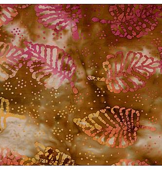 Poplin Batik Listi | rjava | 100%CO