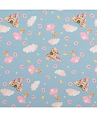 Hemmers Poplin Princeskine sanje | svetlomodra | digitalni tisk | 100%CO 211501.0003