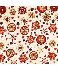 Hemmers Poplin Božični ornamenti | metalik | krem | 100%CO 209507.0003