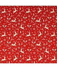 Hemmers Poplin Božični jelenčki v gozdu  | rdeča | 100%CO 211176.0802