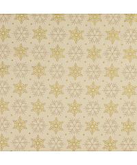 Hemmers Poplin Božične snežinke | metalik | krem | 100%CO 209512.0003