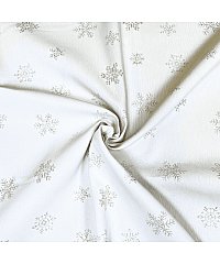 Can Žakard Zlato srebrne snežinke | 50%PL / 43%CO / 7%LRX 207762