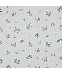 Verhees Poplin Metulji in cvetice | bela | digitalni tisk | 100%CO 05852.002
