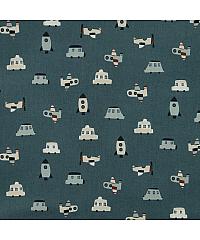 Verhees Poplin Veselo na pot | petrolej | 100%CO 06994.009