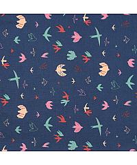 Verhees Poplin Pisane ptice | temnomodra | 100%CO 03231.012
