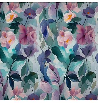 Viskozna tkanina Akvarelna flora | digitalni tisk | 100%VI